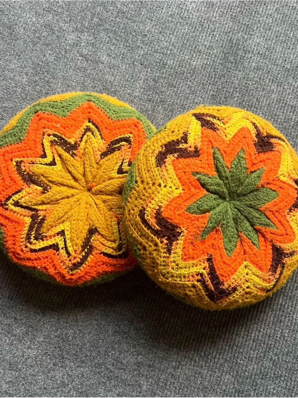 Vintage 70s Crochet Pillows